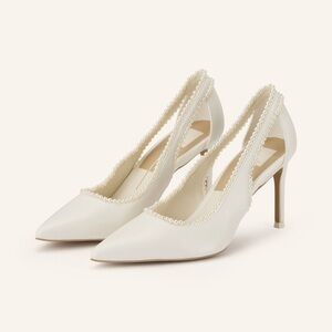 Dolce Vita True White Kelson Pearl-Trim Ivory Pointed Toe Stiletto Heels